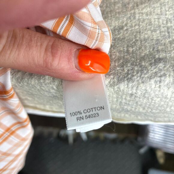 Banana Republic Classic Fit Pink Plaid Button Down Shirt‎ Mens Size 16-16 1/2 L - Picture 7 of 9